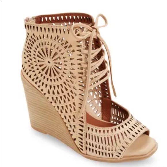 Jeffrey Campbell Shoes - Jeffrey Campbell Rayos leather laser cut wedges.